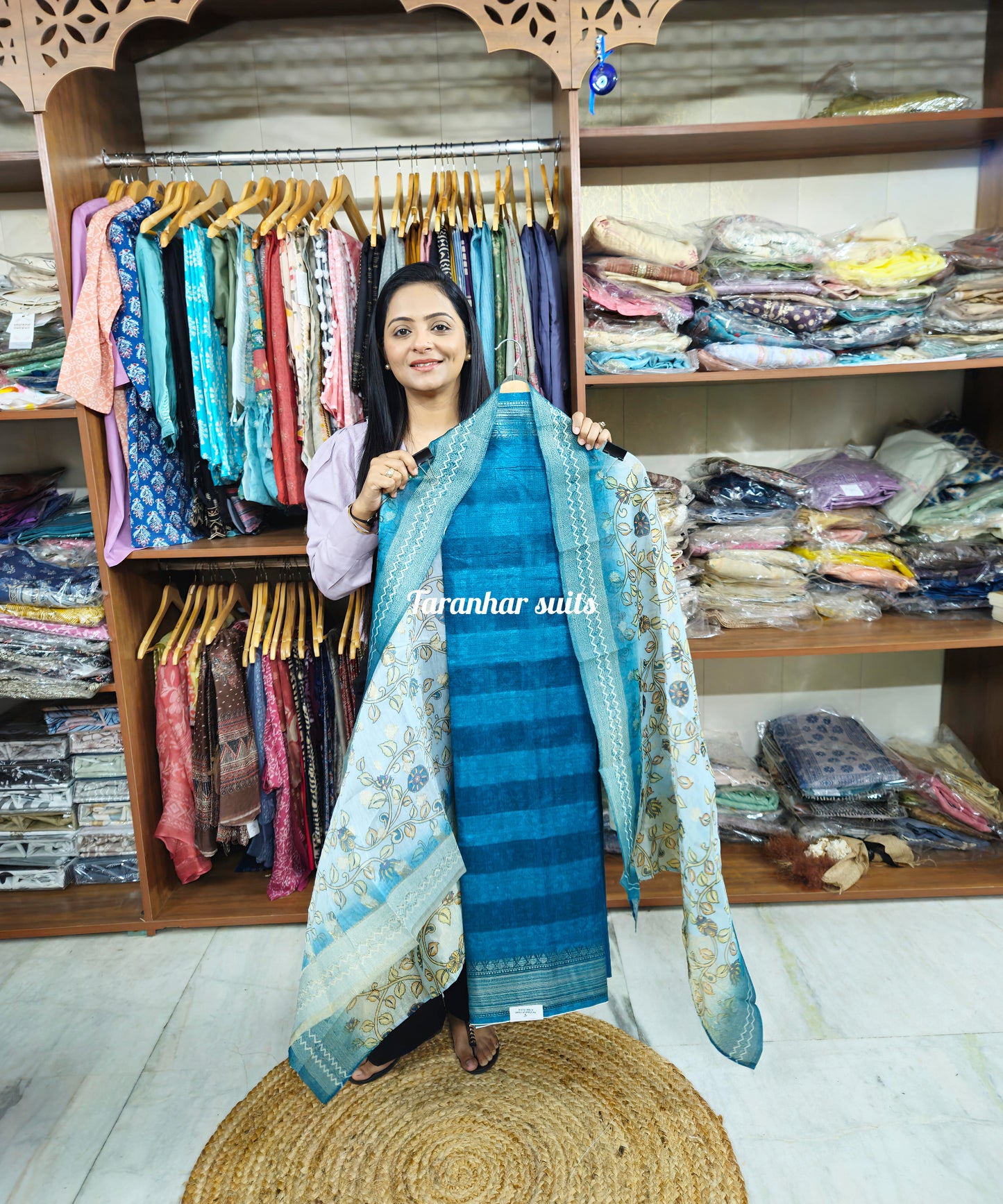 Cotton Silk Suit With Dupatta