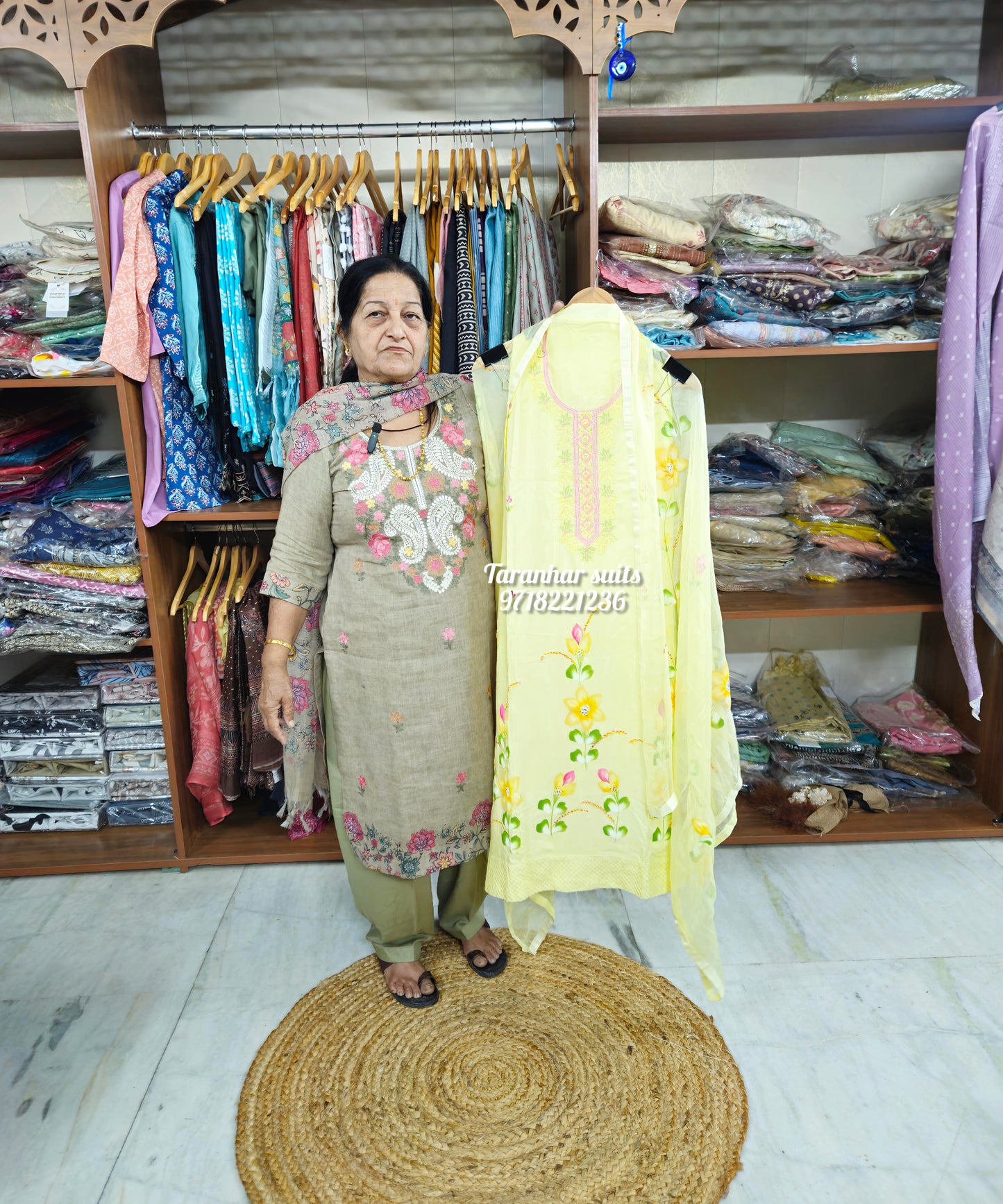 Pure Mulcotton Suit For Women And Ladies - Yellow