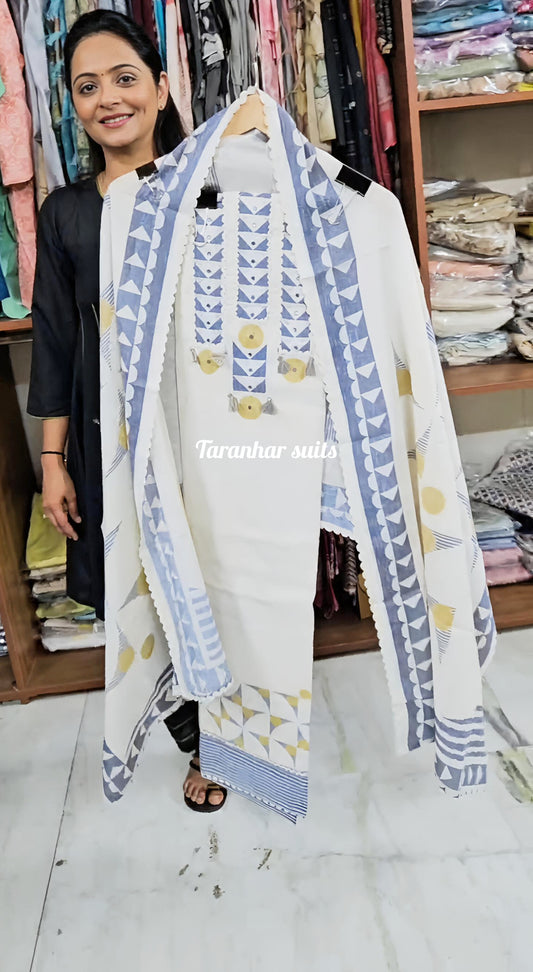 Khadi Cotton Suit For Women
