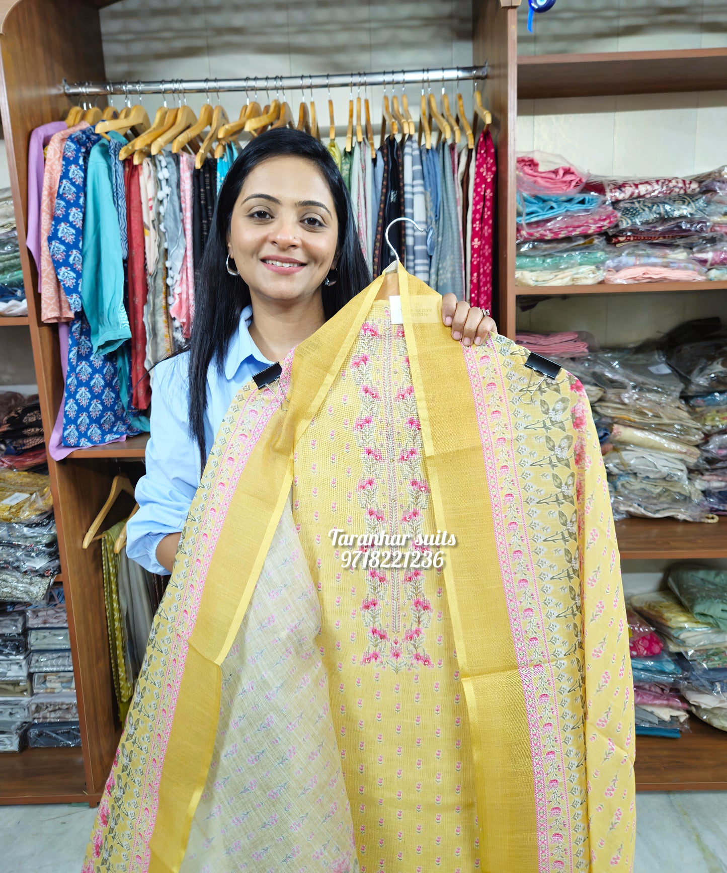 Premium Jamdani Suits For Women -Yellow