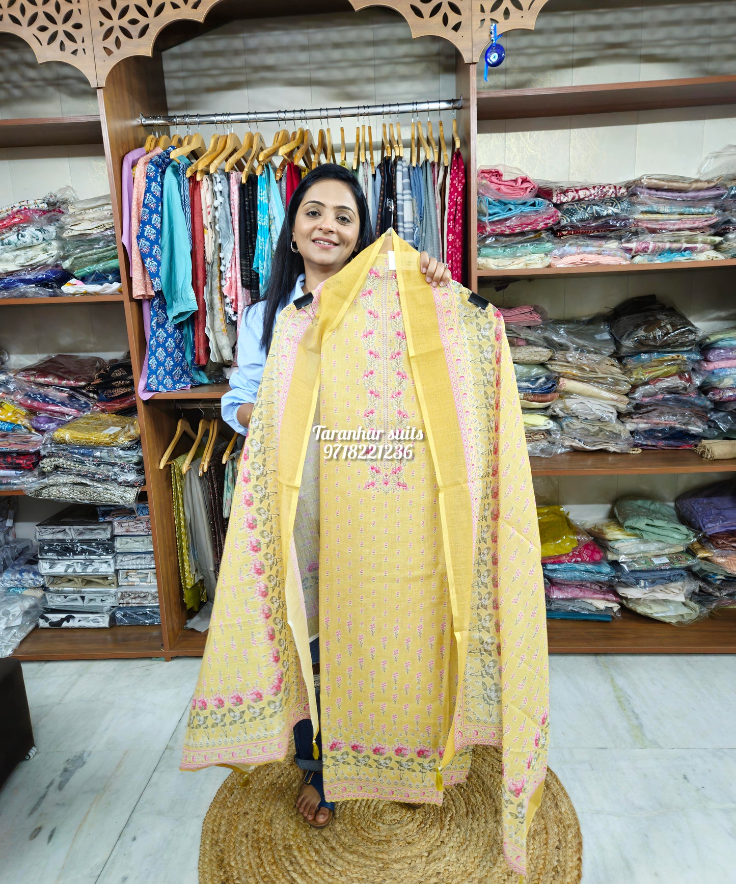 Premium Jamdani Suits For Women -Yellow