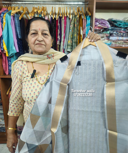 Premium Chanderi Cotton 3 piece Suit