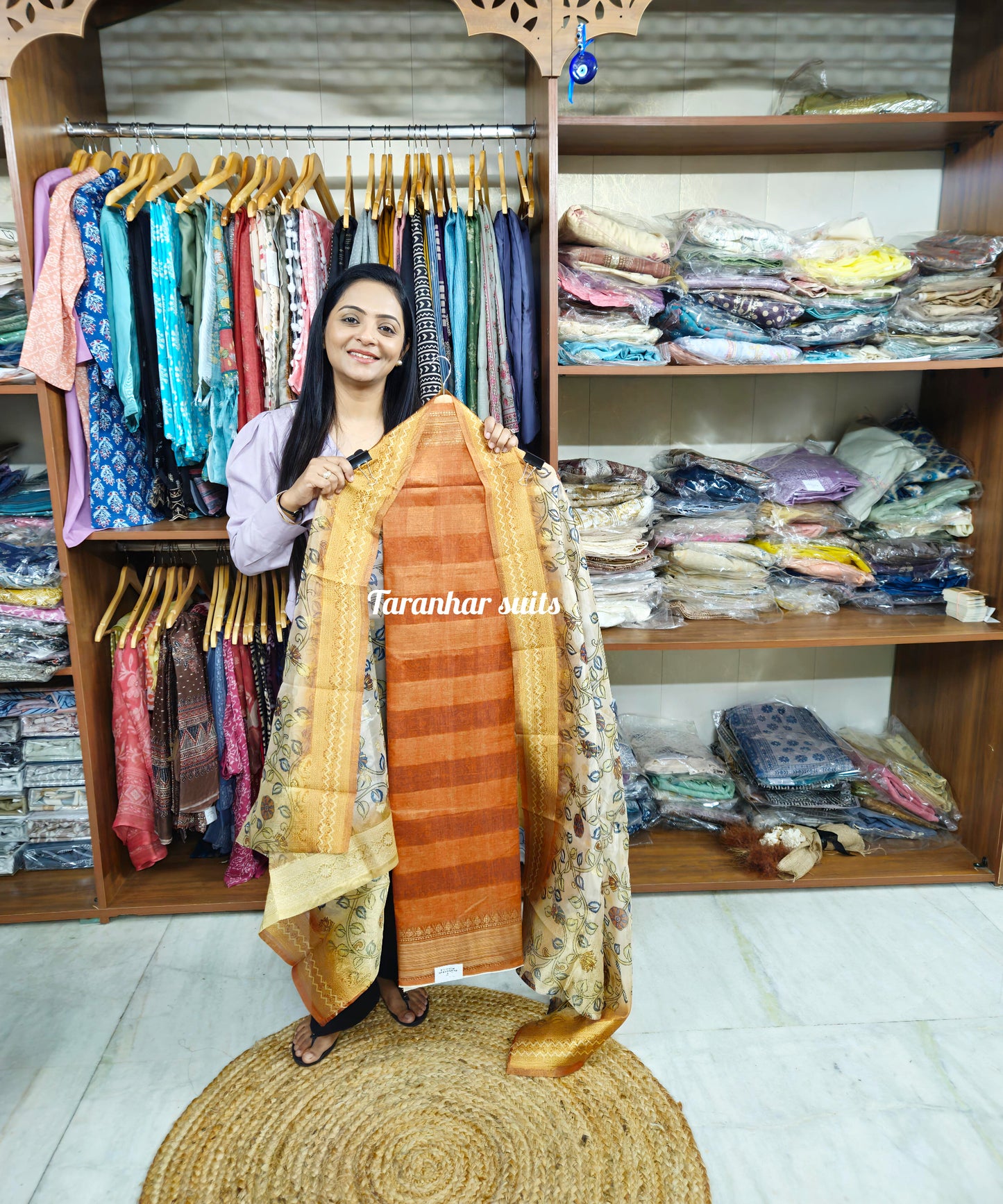 Women Cotton Silk Suit