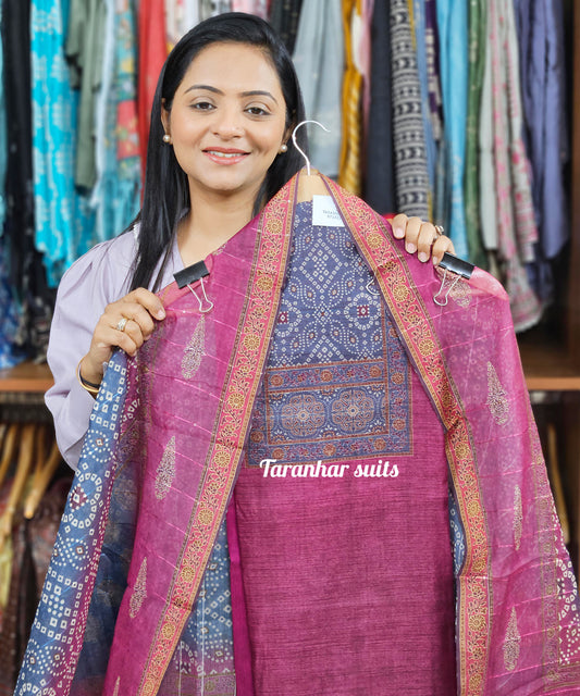 Cotton Silk Unstitched Suit Set