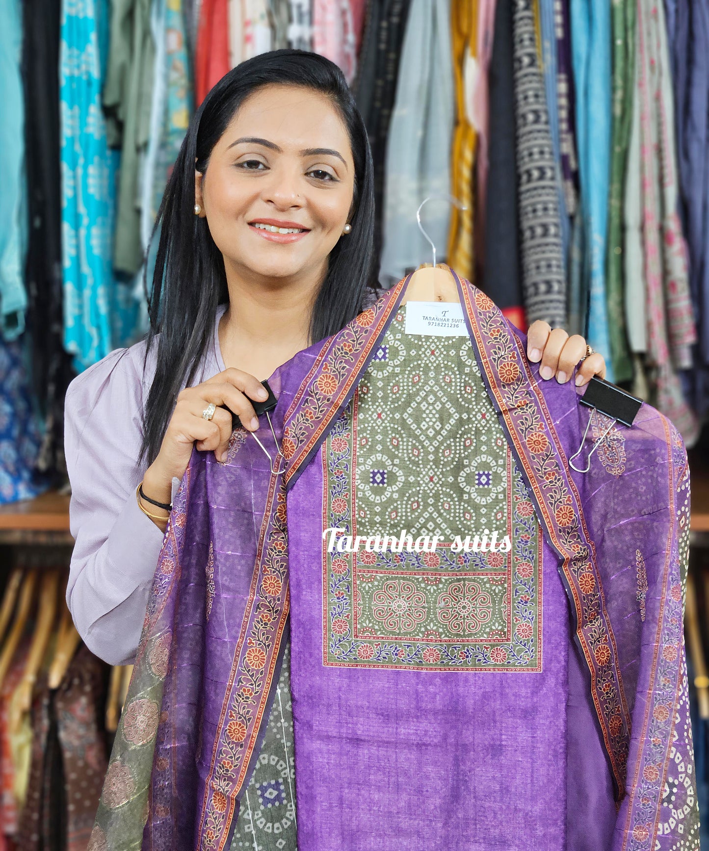 Cotton Silk Unstitched Suit For Women's