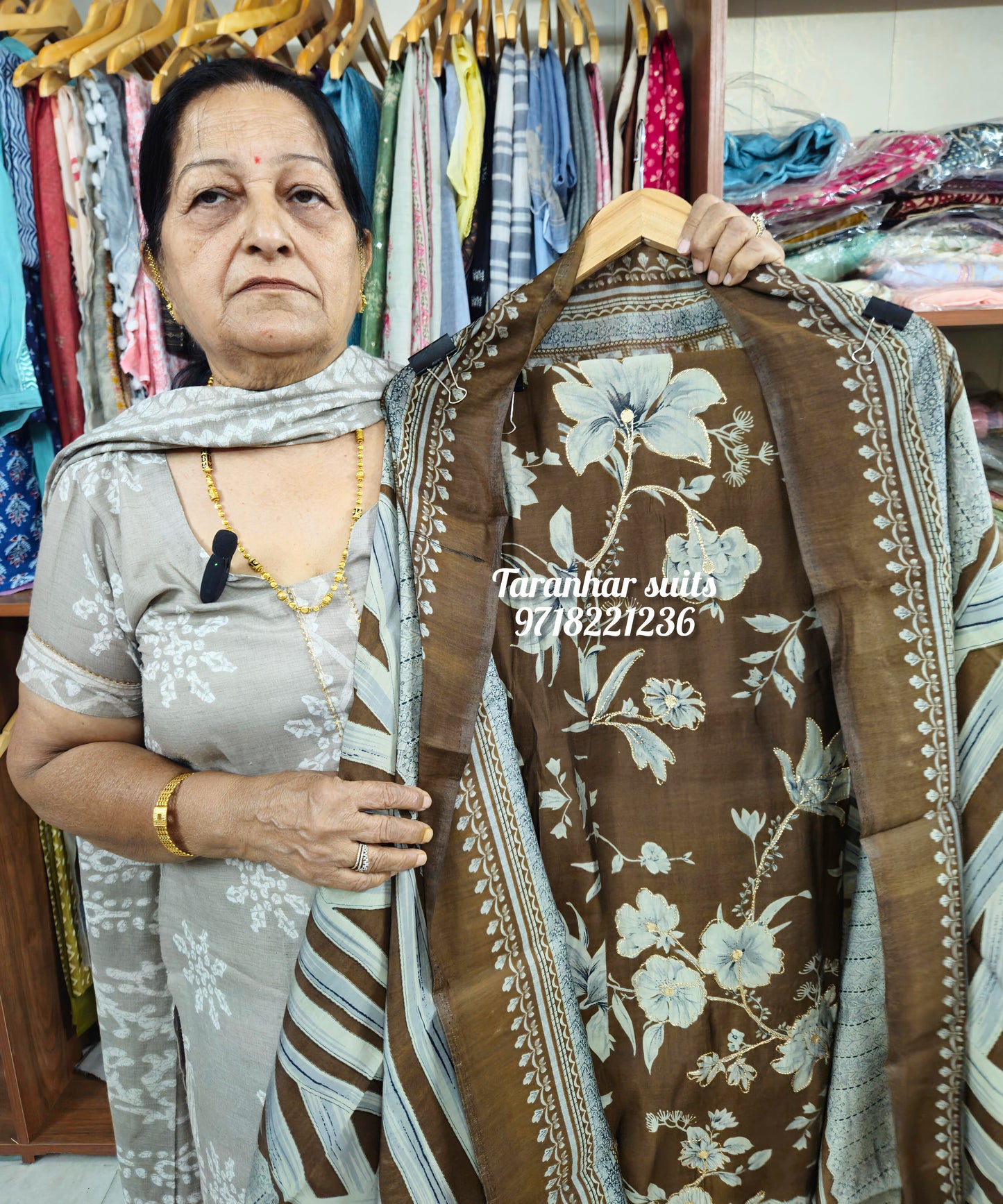 Designer Muslin Cotton Unstiched Suit For Women