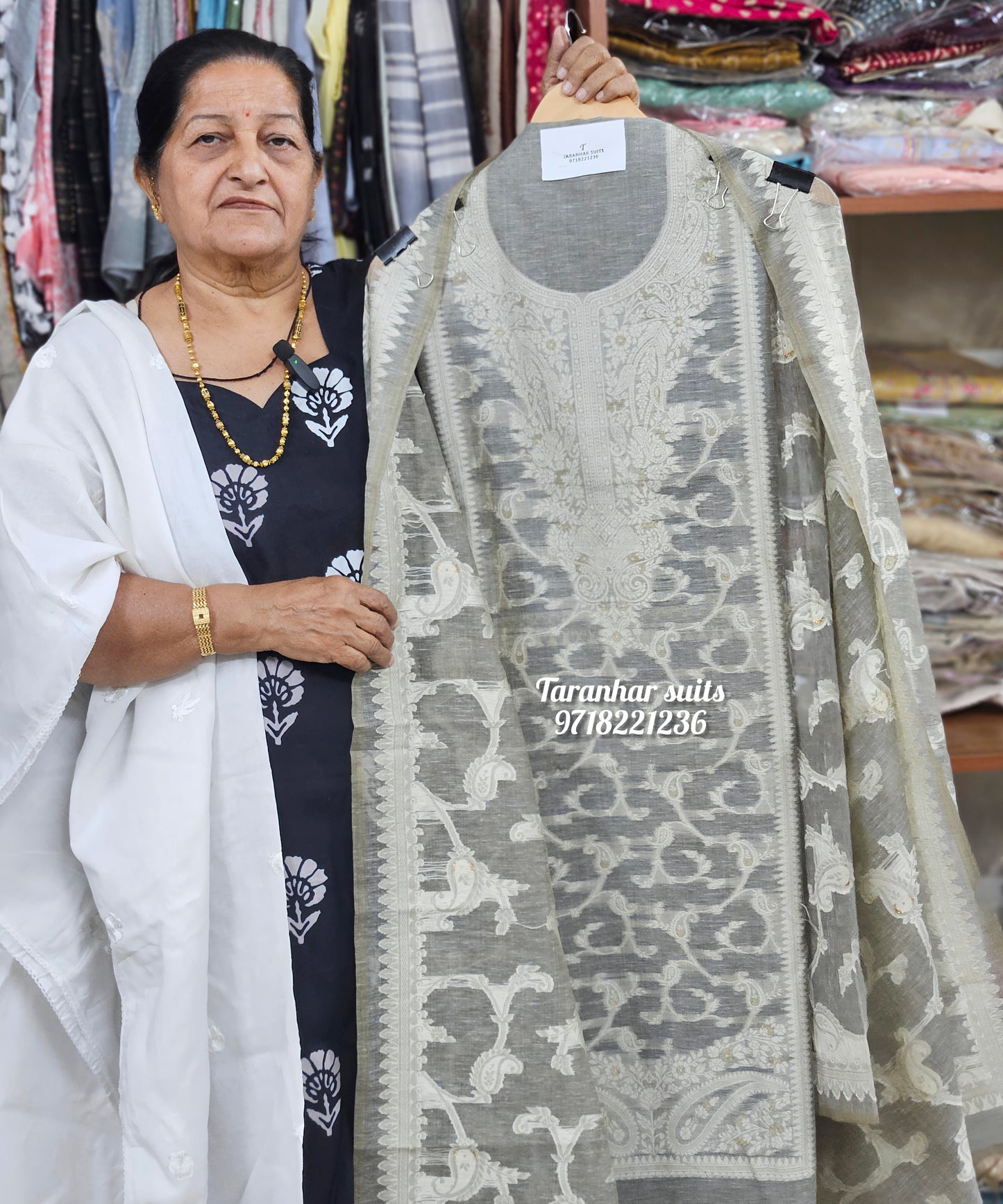 Jamdani Cotton Unstitched Suit Set