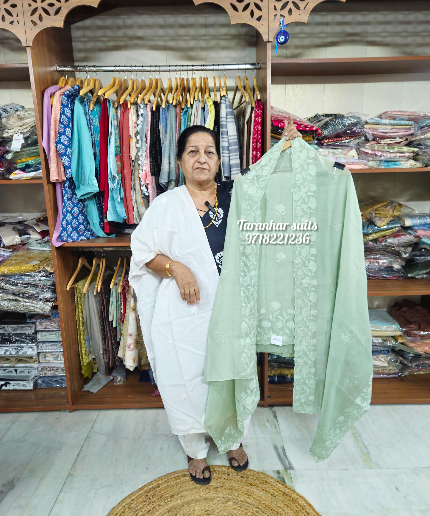 Designer Cutwork Embroidery Mulcotton Suit
