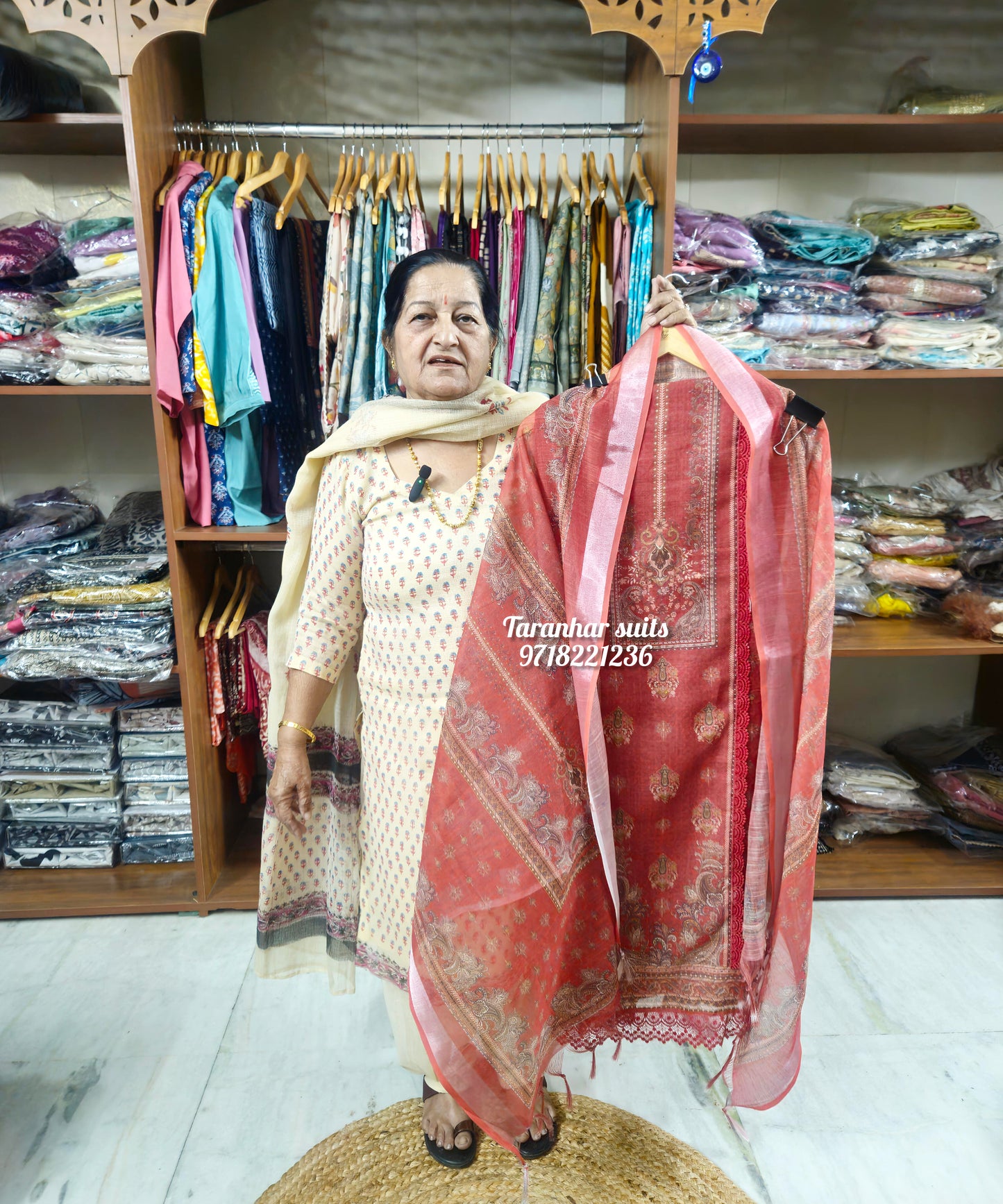 Designer Jamdani Cotton Unstitched Suit